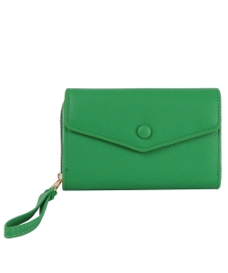 Envelope Flap Wallet Wristlet GLW-0146 KELLY GREEN